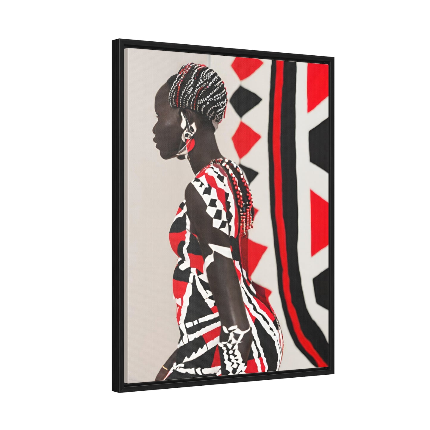 Dhakiya African Art Framed Canvas Wrap