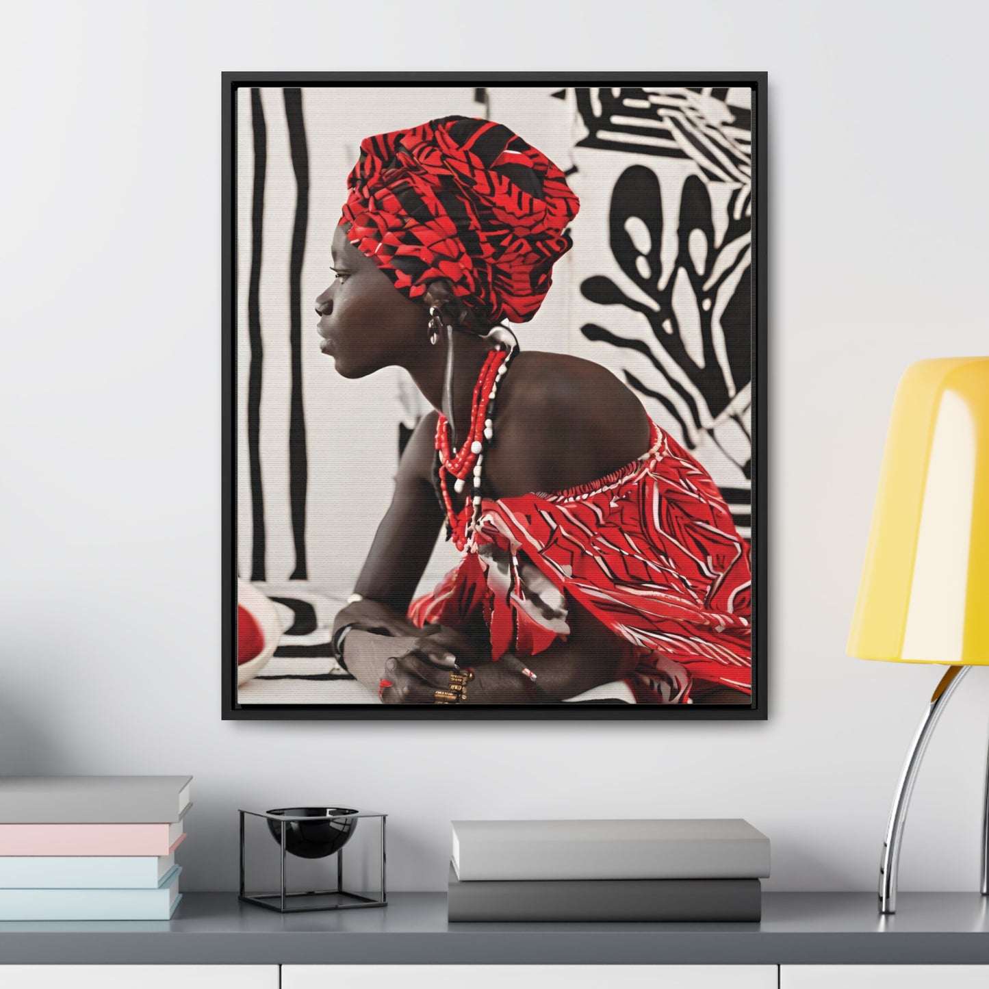Mahari African Art Framed Canvas Wrap