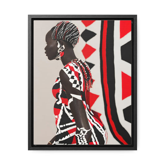 Dhakiya African Art Framed Canvas Wrap