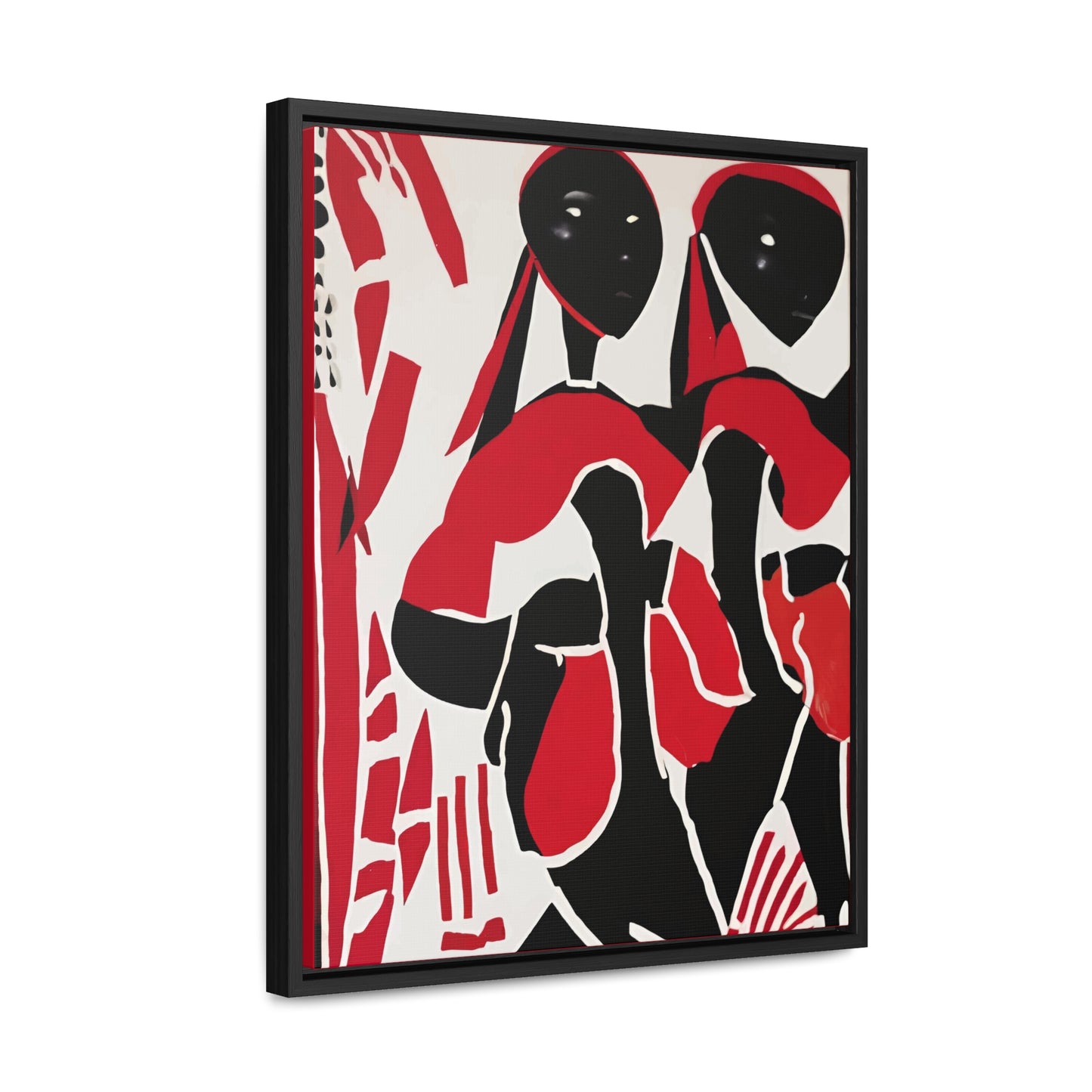 Wasichana Wawili African Art Framed Canvas Wrap
