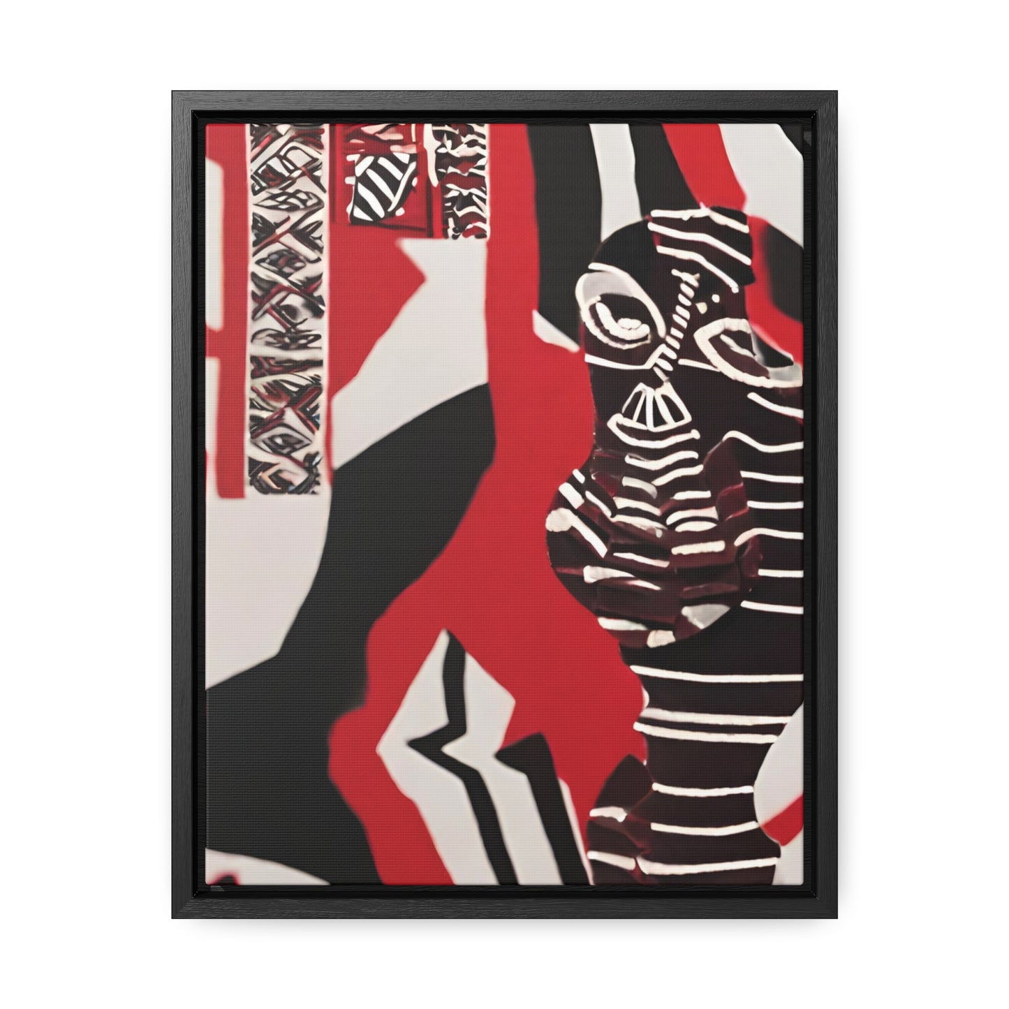 Makena African Art Framed Canvas Wrap