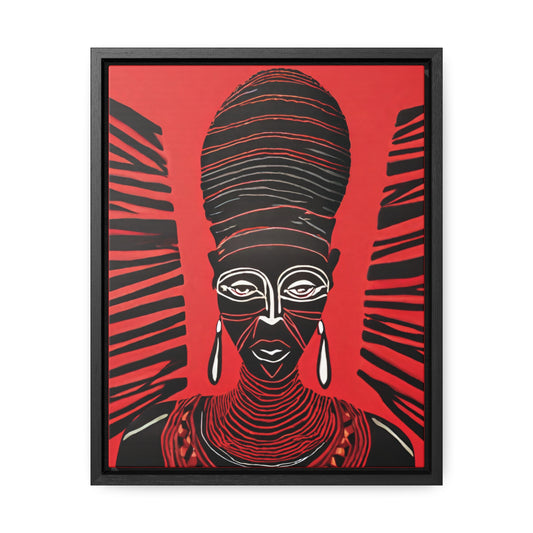 Diata African Art Framed Canvas Wrap