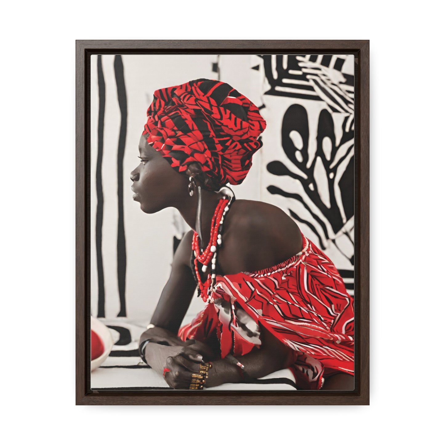 Mahari African Art Framed Canvas Wrap