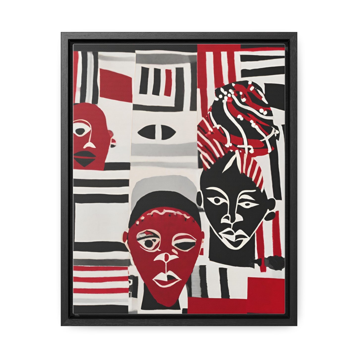 Gasira African Art Framed Canvas Wrap