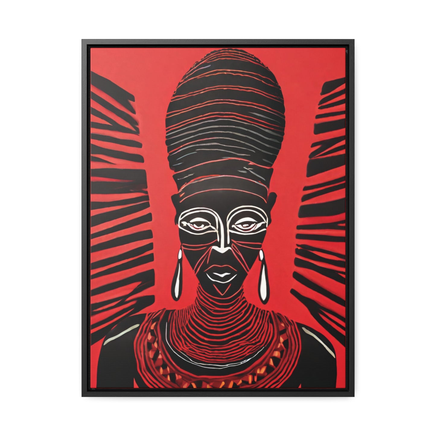 Diata African Art Framed Canvas Wrap