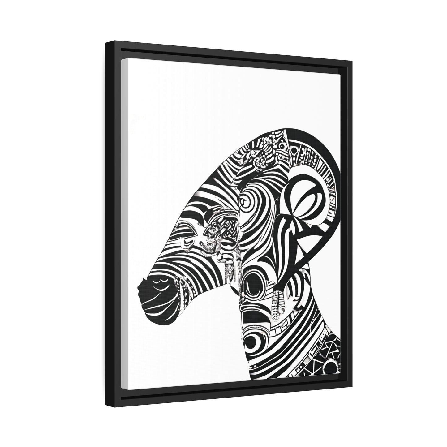 Zebre Canvas with Black Frame