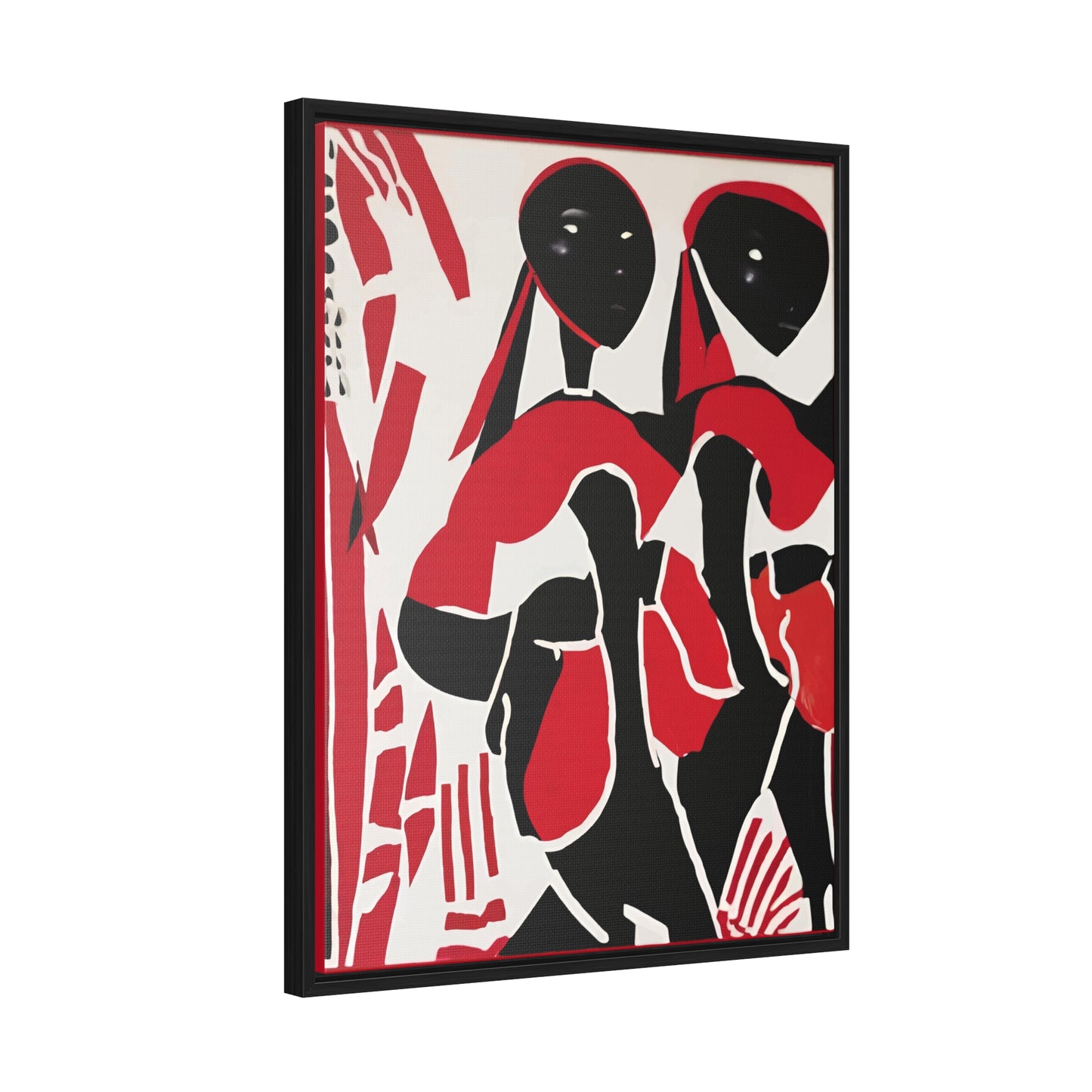 Wasichana Wawili African Art Framed Canvas Wrap