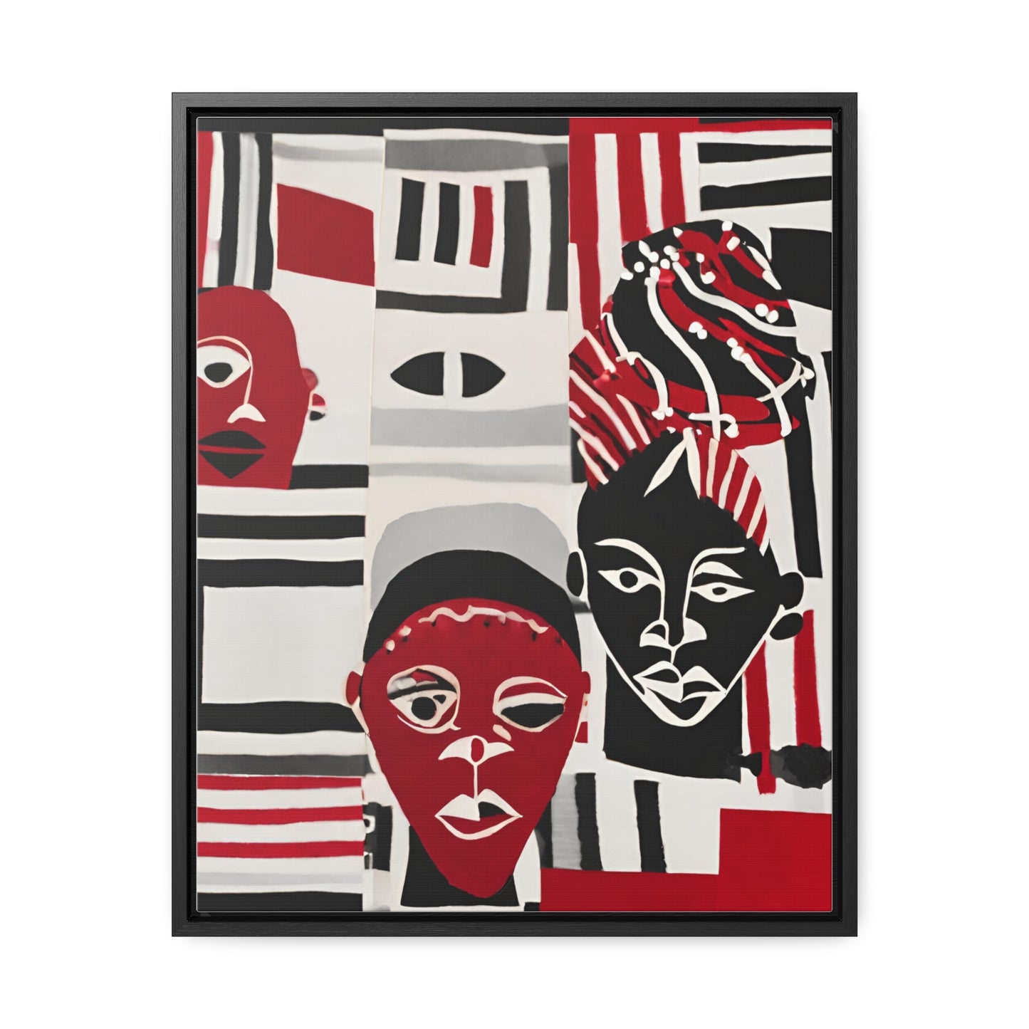Gasira African Art Framed Canvas Wrap
