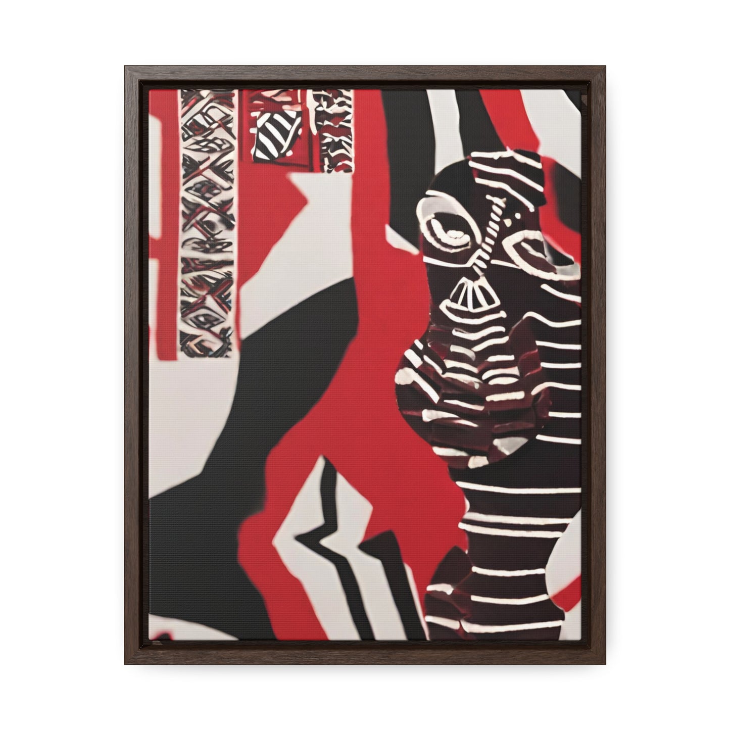 Makena African Art Framed Canvas Wrap