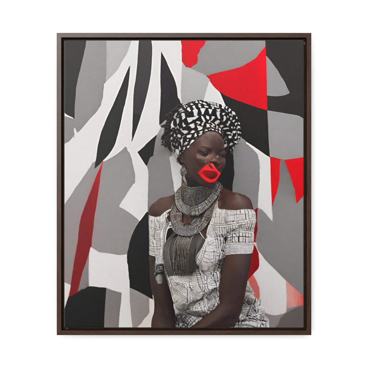 Zendaya African Art Framed Canvas Wrap