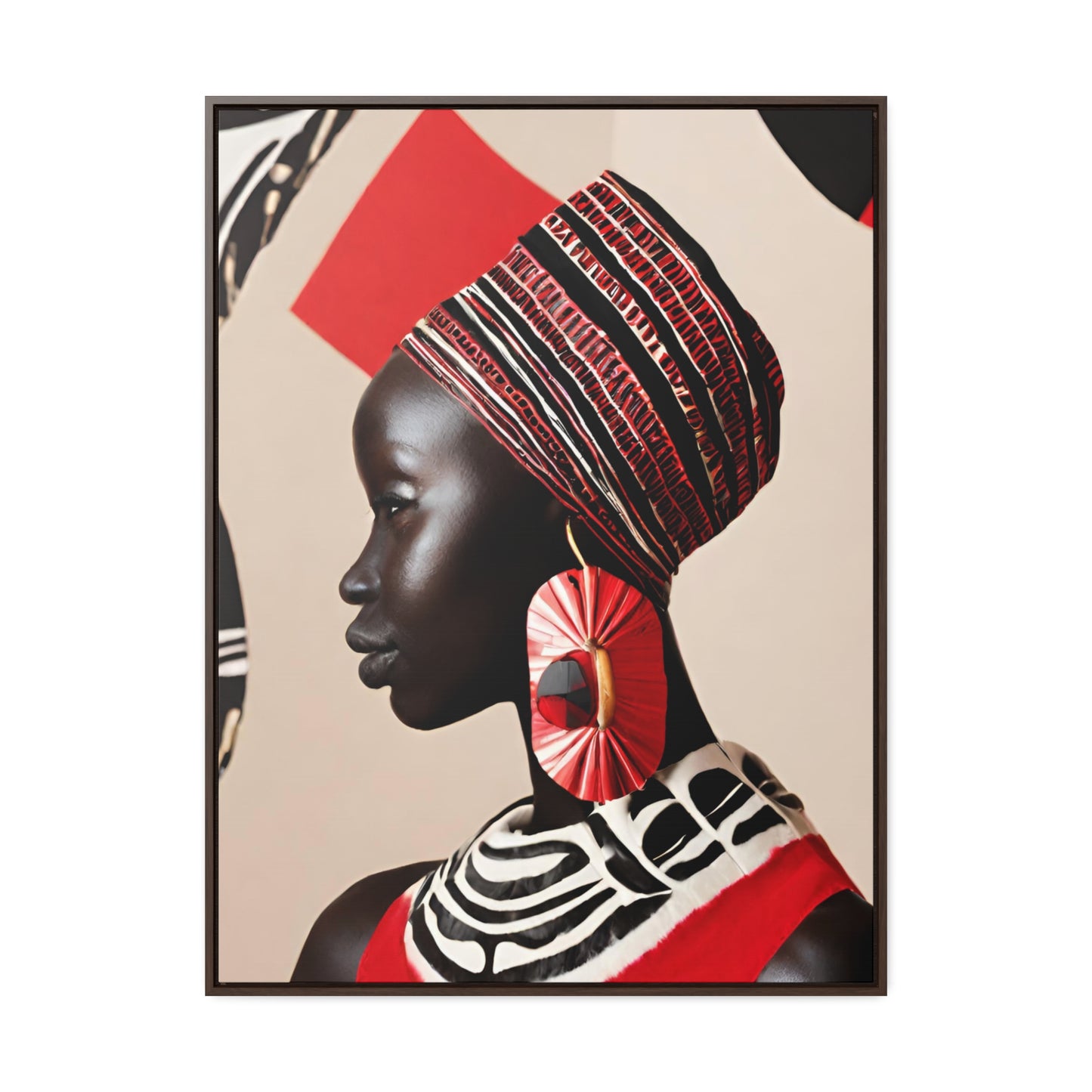 Bashira African Art Framed Canvas Wrap