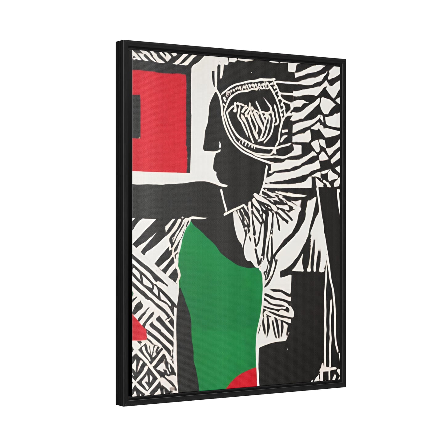 Hibo African Art Framed Canvas Wrap