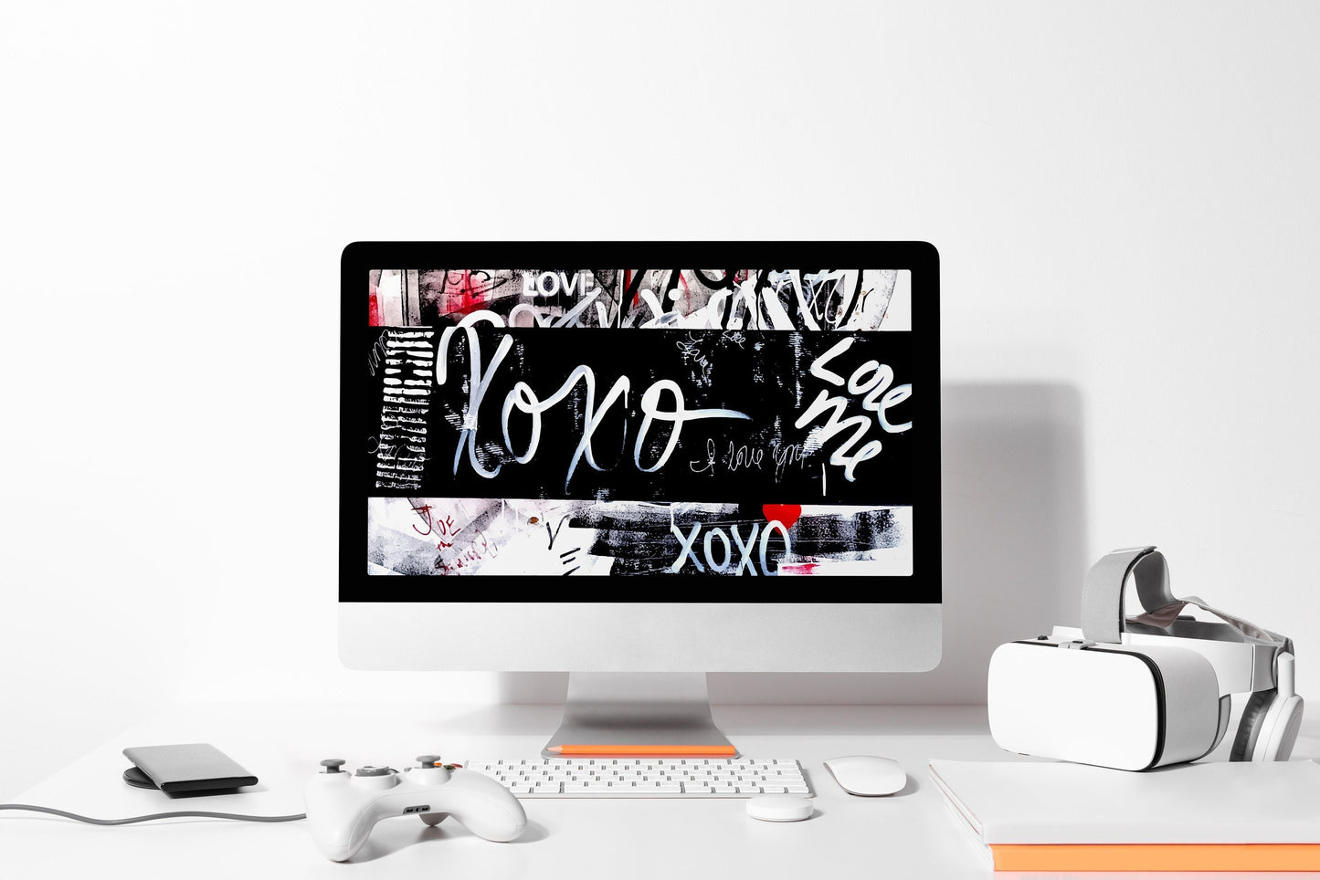 XOXO Love Me Graffiti Desktop Wallpaper, 1920x1080 px, PNG File