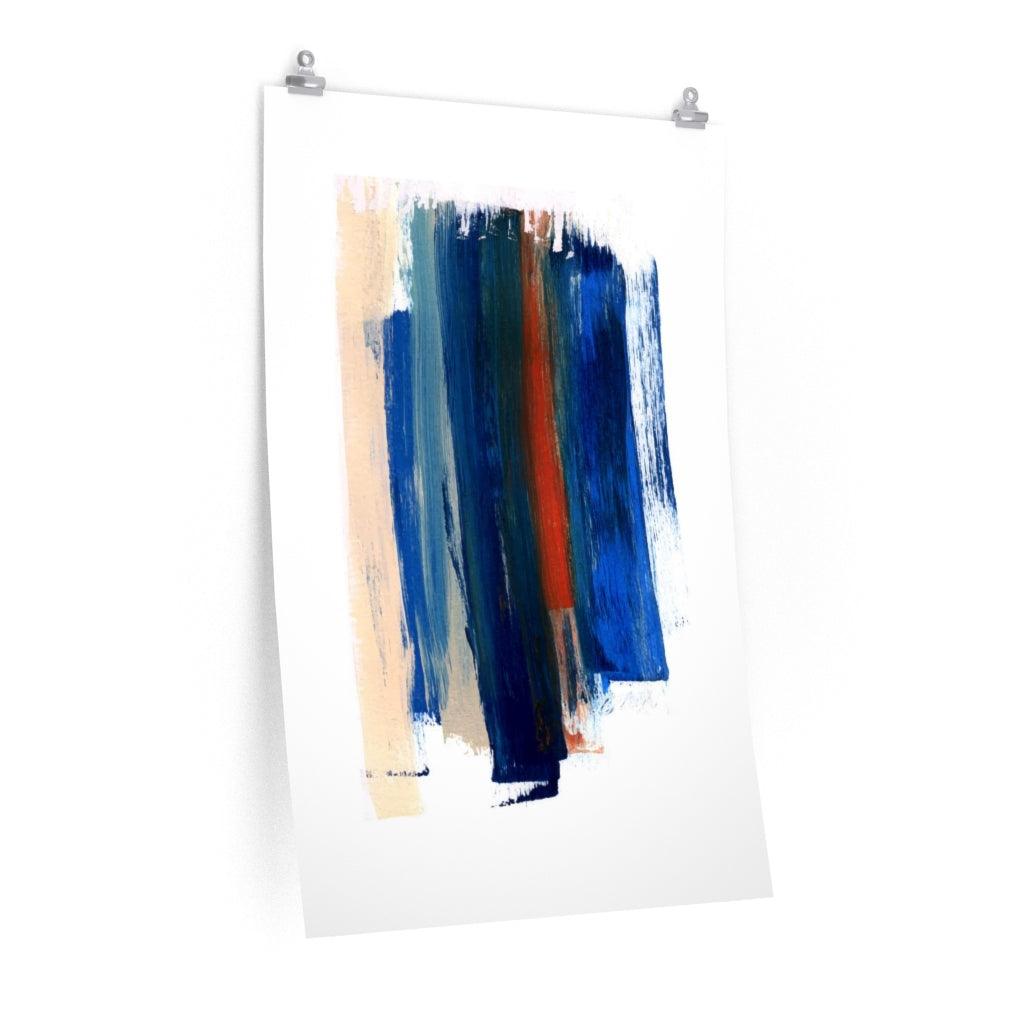Blue Stroke Premium Matte Art Poster - Anirbas Art