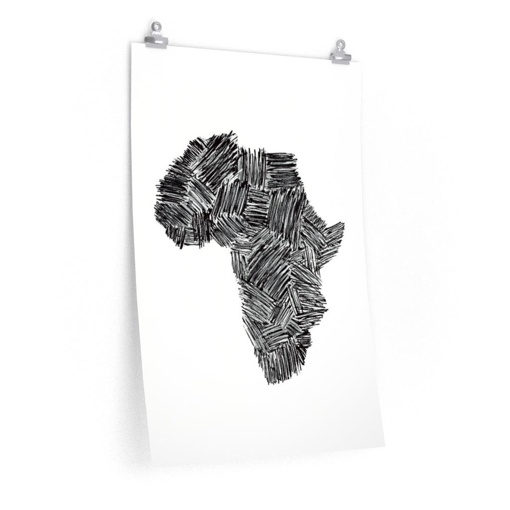 She's a Lady Africa Map Premium Matte Art Poster - Anirbas Art