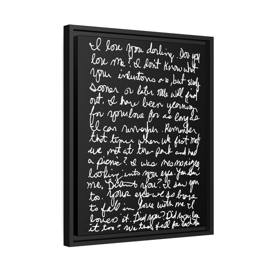 The Black Letter Framed Canvas