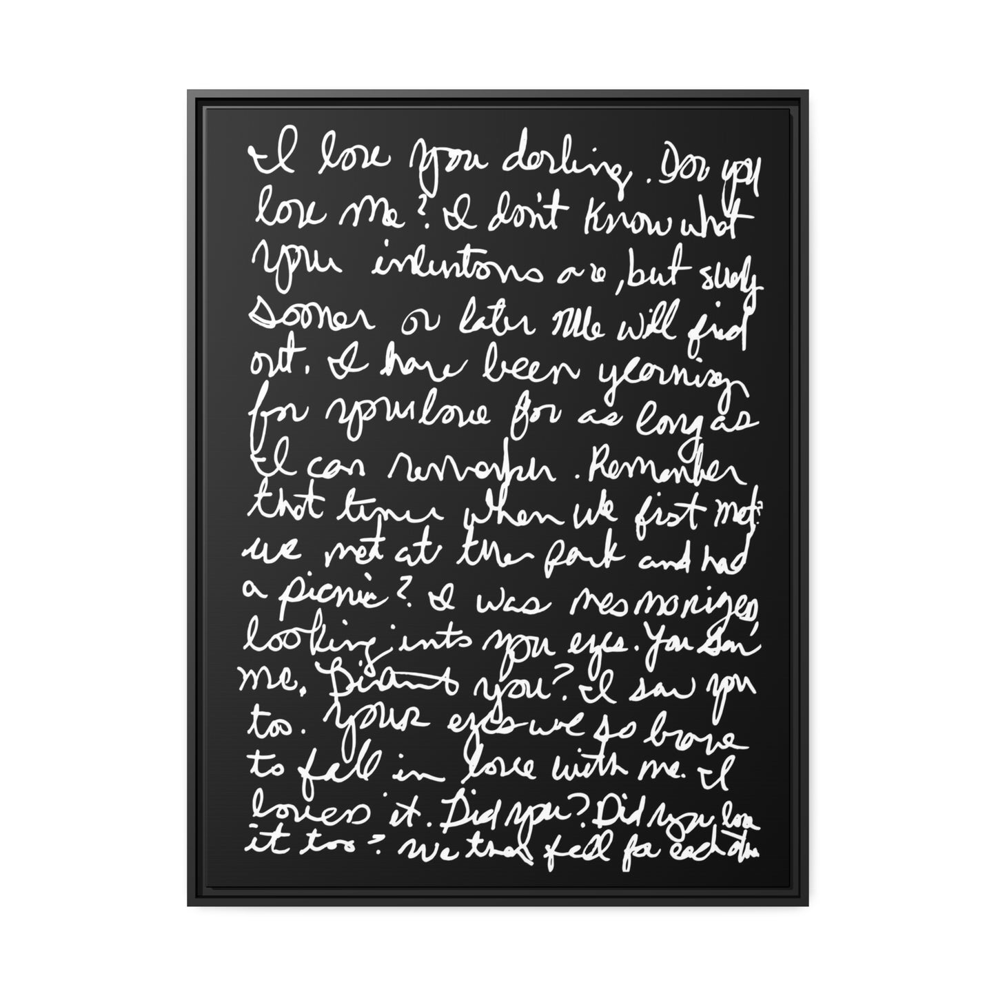 The Black Letter Framed Canvas