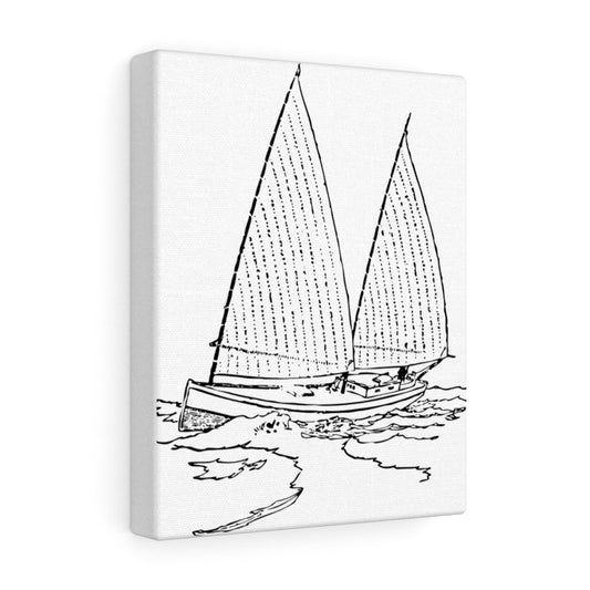 Sailboat Coloring Book Canvas 8"x10" DIY Paint and Sip