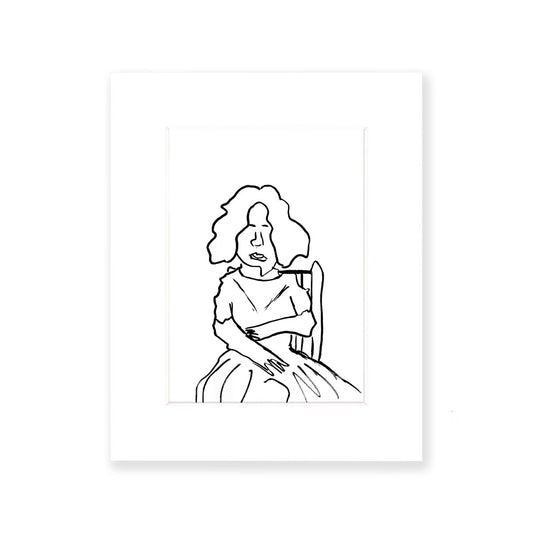 Agnes Lady Art Print 5"x7" with 8"x10" Mat and Board