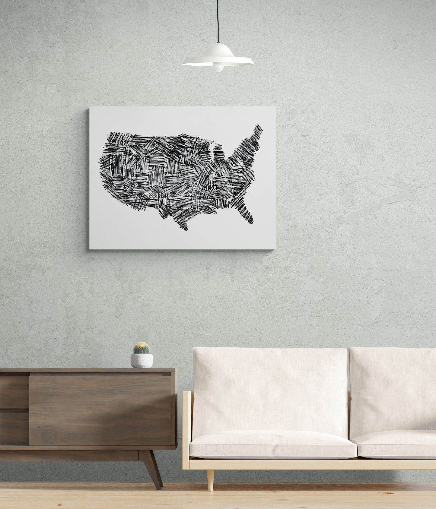 USA Map Canvas Print