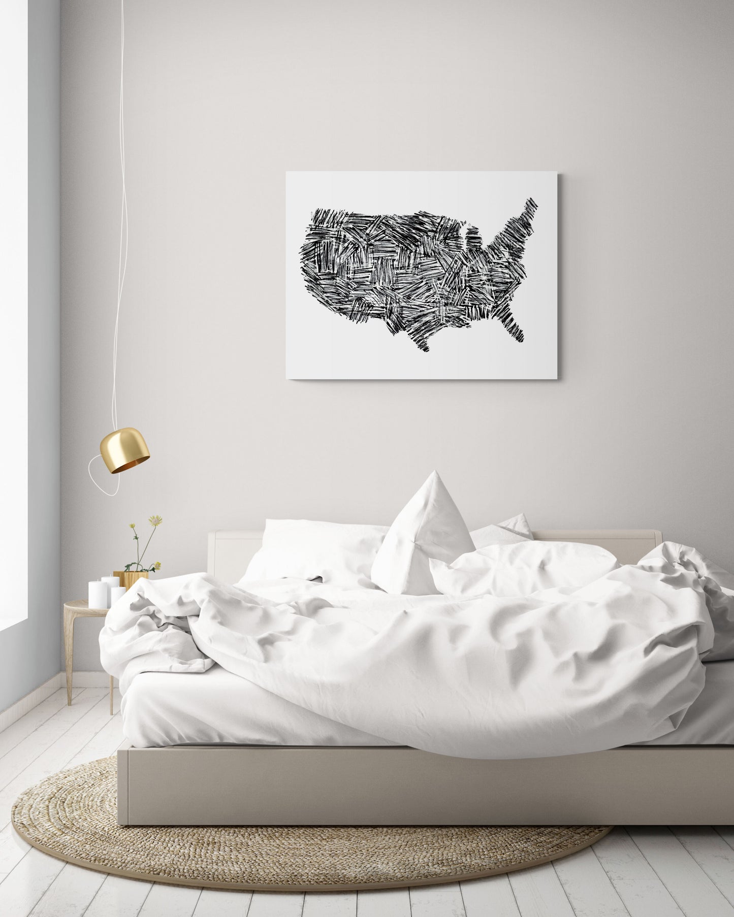 USA Map Canvas Print