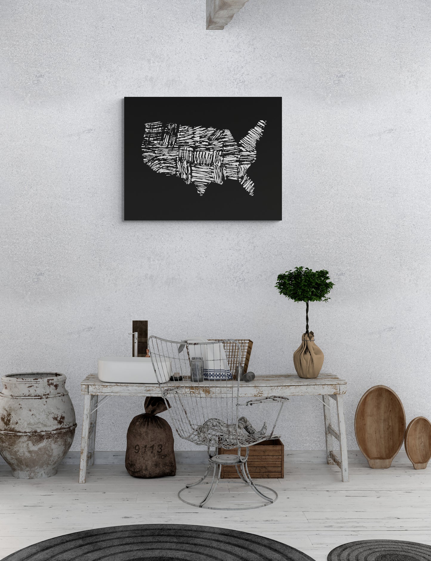 USA Map Eiram Collection 16"x20"