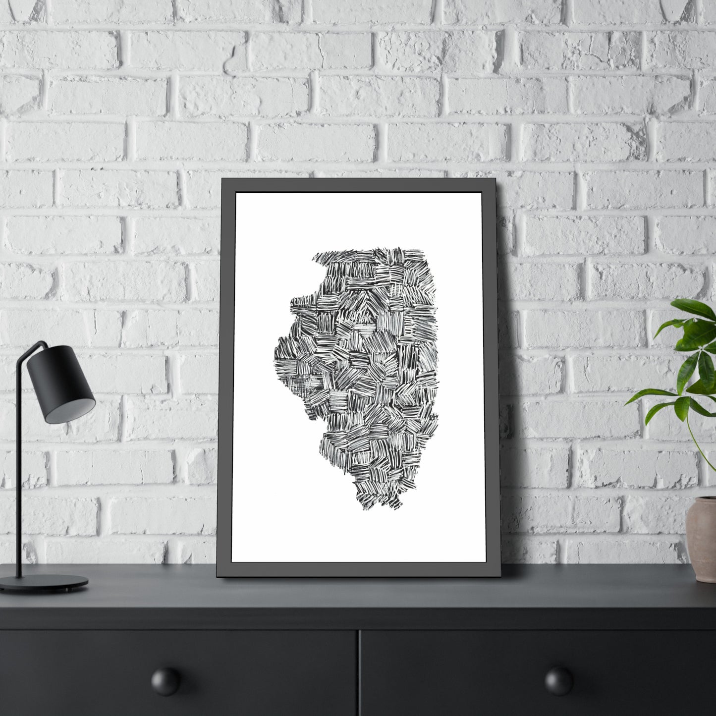 Illinois Map Art Framed Poster