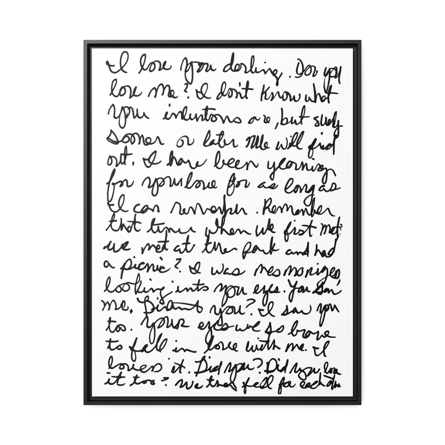 The Letter Framed Canvas