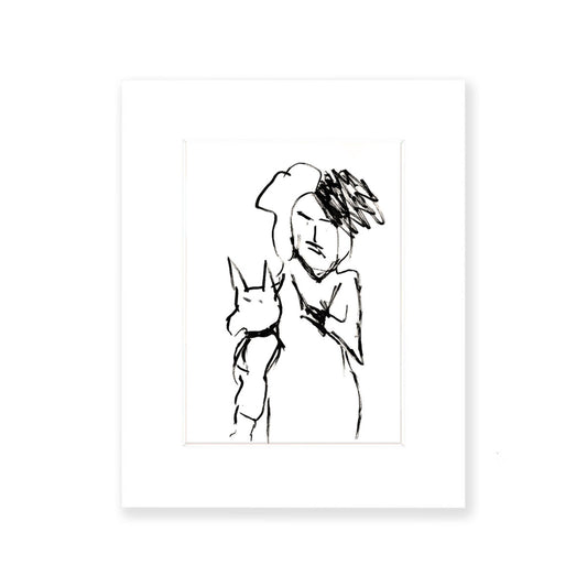 Billie Lady Art Print 5"x7" with 8"x10" Mat and Board