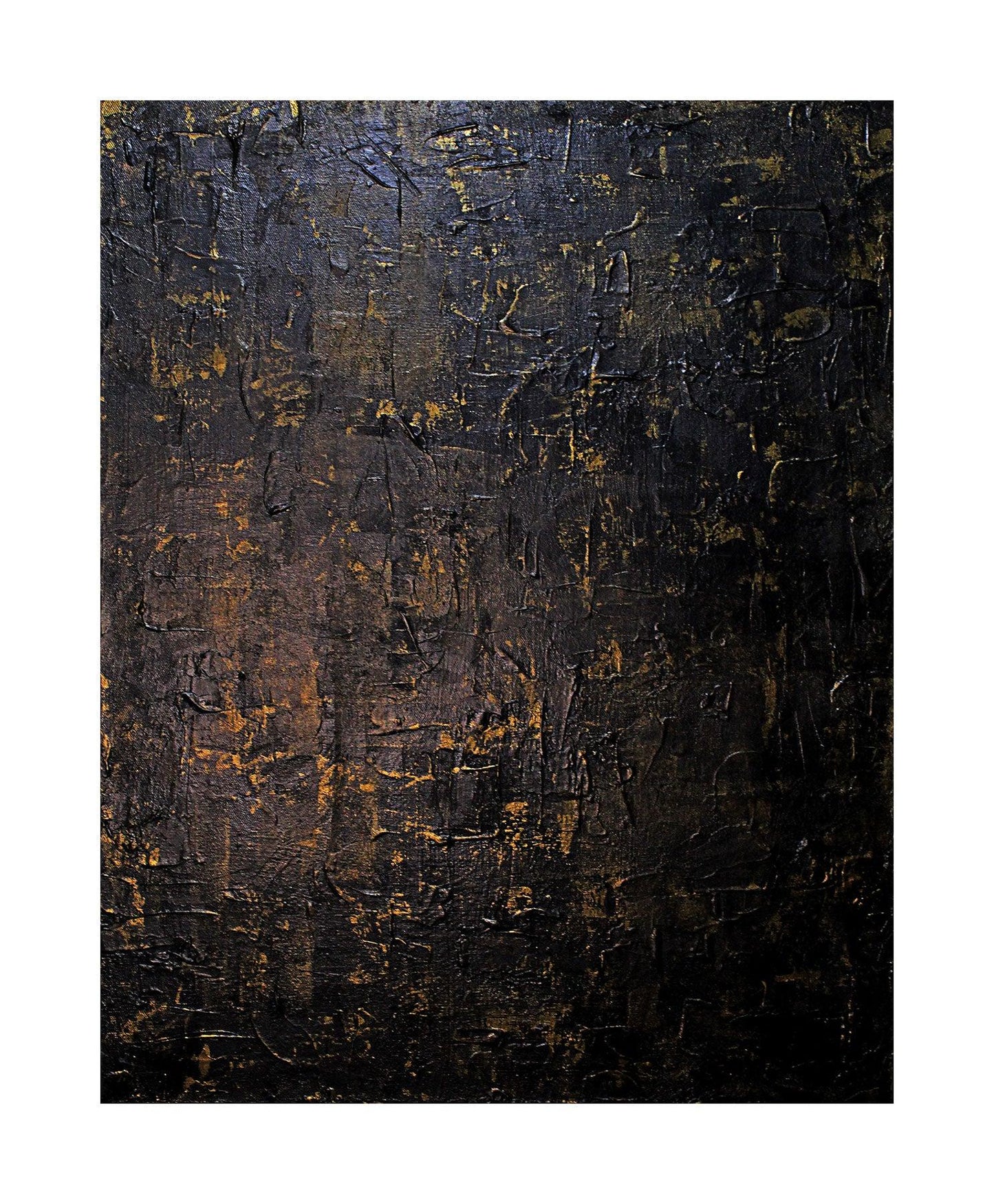 Lava Black/Gold Painting 22"x28" - Anirbas Art