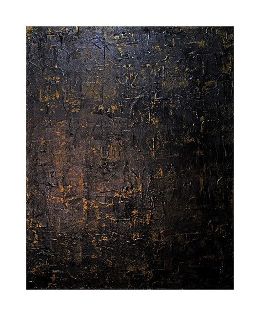 Lava Black/Gold Painting 22"x28" - Anirbas Art