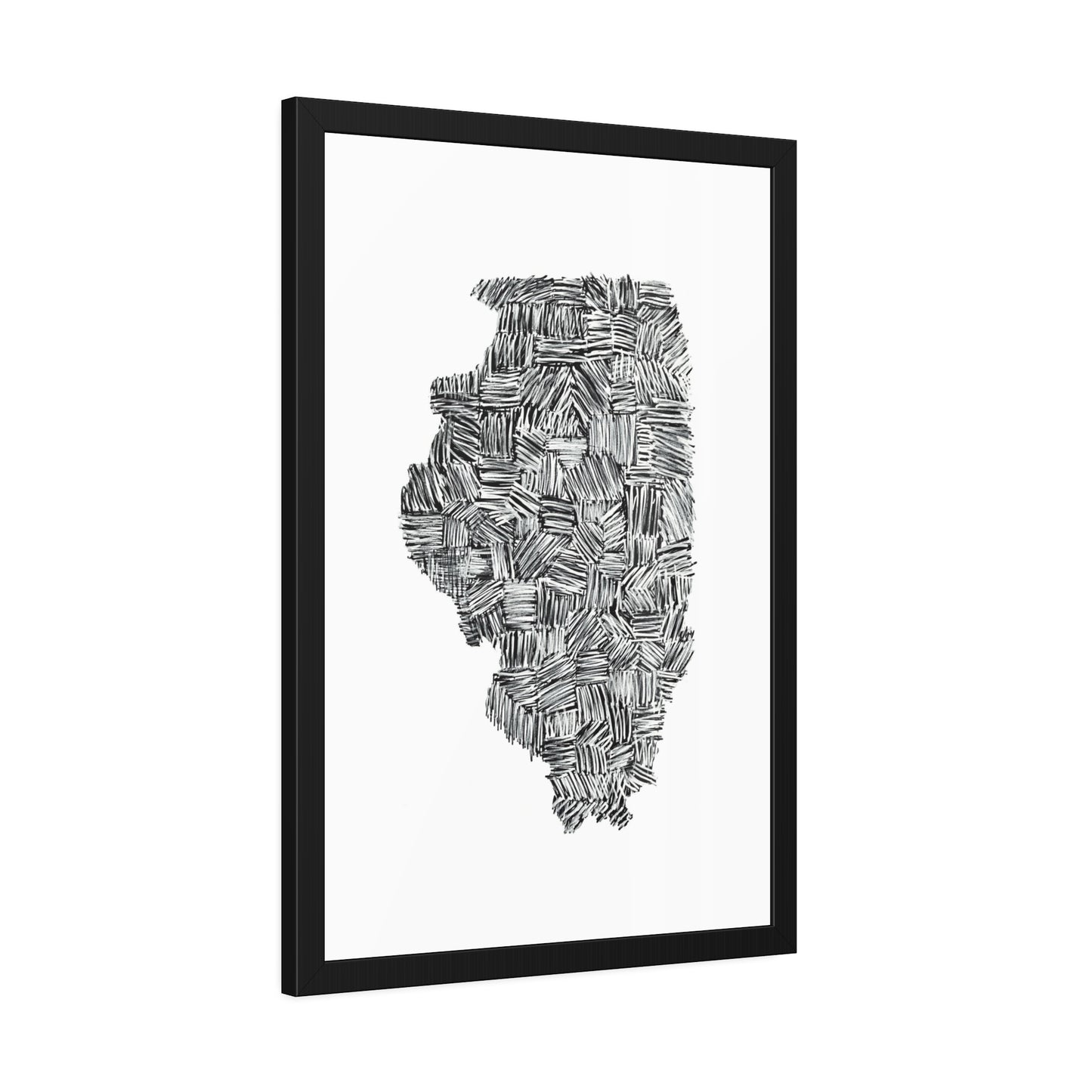 Illinois Map Art Framed Poster
