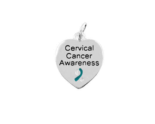 Cervical Cancer Awareness Heart Charm