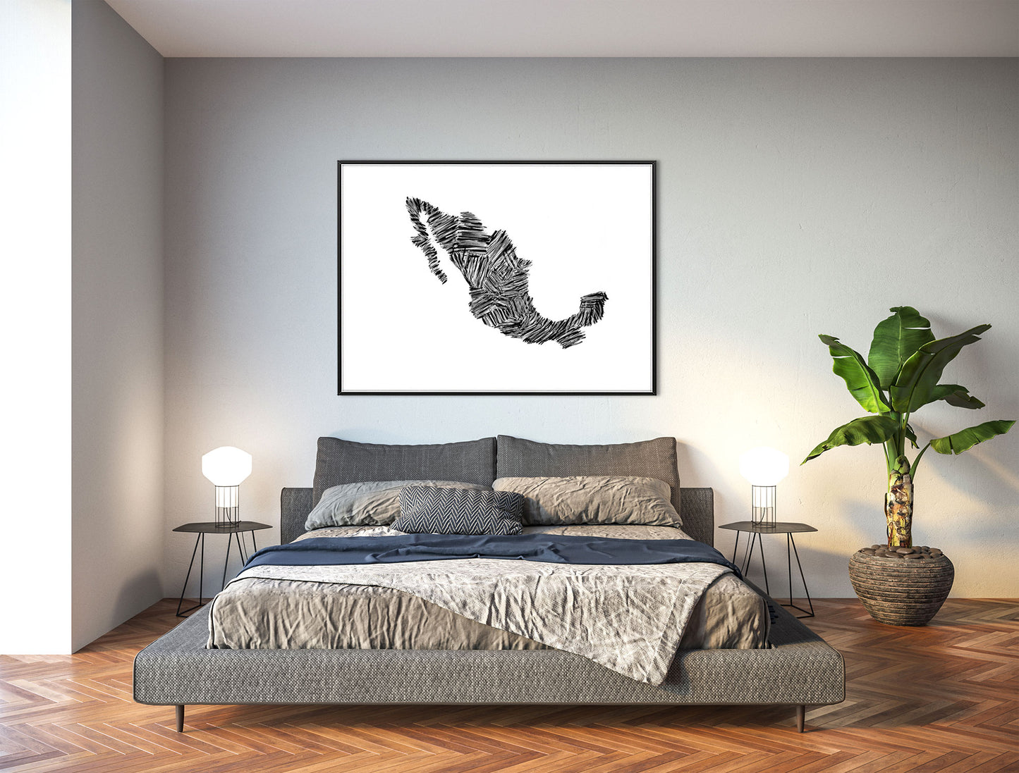 Mexico Map Abstract  Premium Matte Art Poster